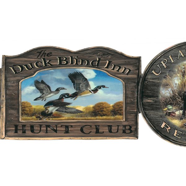 Dundee Deco 7-in Blue/Brown/Black Prepasted Wallpaper Border