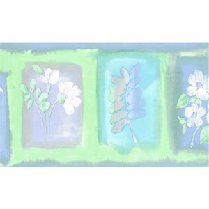 Dundee Deco 5.25-in Purple/Green/Blue/White Prepasted Wallpaper Border