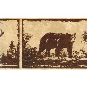 Bordure de papier peint de 6,25 po préencollée par Dundee Deco, marron, beige