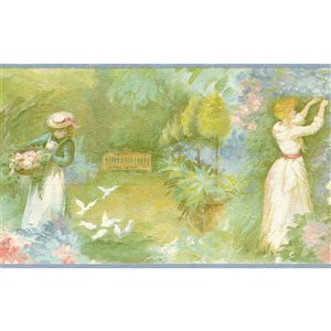 Dundee Deco 7-in Green/Yellow/Pink/Blue Prepasted Wallpaper Border