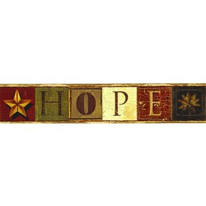 Bordure de papier peint de 4 po préencollée par Dundee Deco, marron, beige, bourgogne