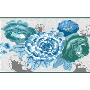 Dundee Deco 7-in Blue/Teal Self-Adhesive Wallpaper Border