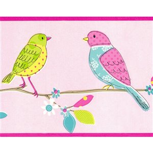 Dundee Deco 7-in Pink/Green/Yellow/Blue Prepasted Wallpaper Border