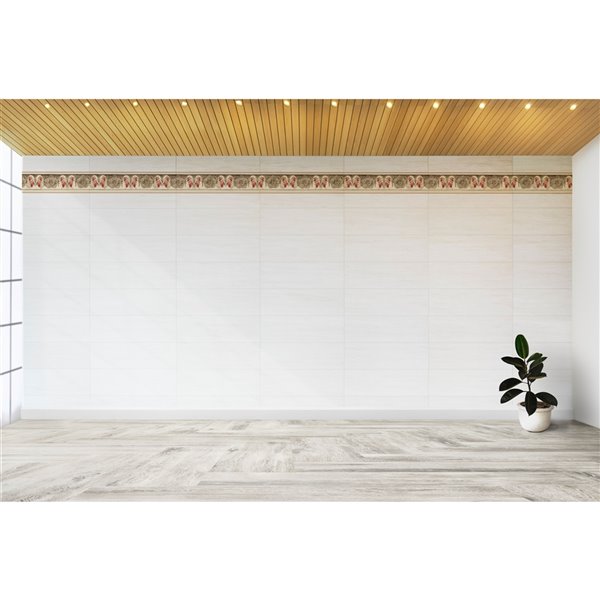 Dundee Deco 7-in Self-Adhesive Wallpaper Border Beige/Pink