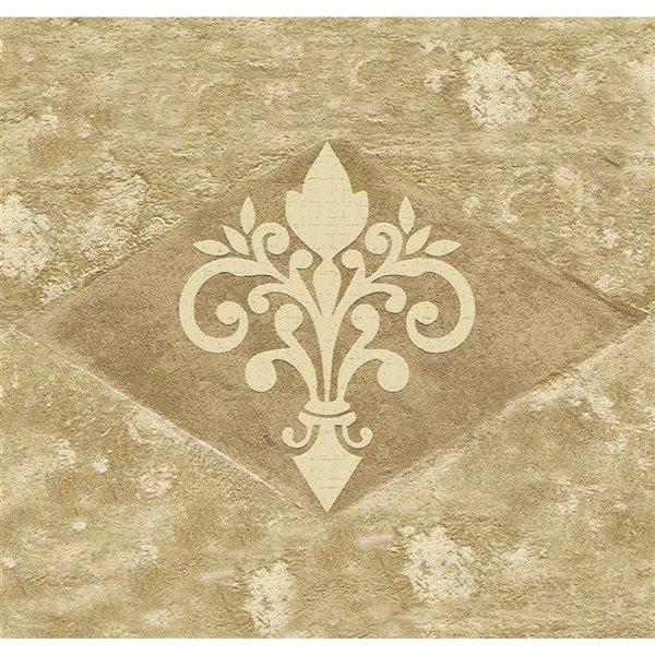 Bordure de papier peint de 7 po auto-adhésive par Dundee Deco, beige foncé