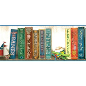 Bordure de papier peint de 6 po préencollée par Dundee Deco, jaune, bleu et vert