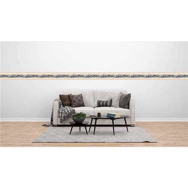 Dundee Deco 7-in Purple/Blue/Green/Beige Self-Adhesive Wallpaper Border