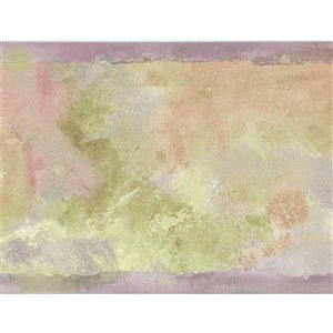 Bordure de papier peint de 6,89 po préencollée par Dundee Deco, rose, violet, beige, vert