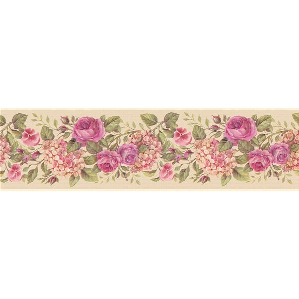 Dundee Deco 7-in Self-Adhesive Wallpaper Border Pink/Cream