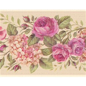 Dundee Deco 7-in Self-Adhesive Wallpaper Border Pink/Cream