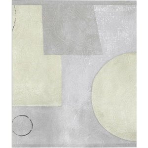 Bordure de papier peint de 7 po préencollée par Dundee Deco, gris et beige