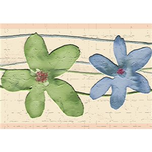 Dundee Deco 7-in Green/Blue Self-Adhesive Wallpaper Border