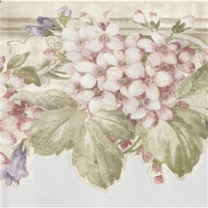 Bordure de papier peint de 6,89 po préencollée par Dundee Deco, vert, rouge, gris