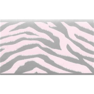 Bordure de papier peint de 6 po préencollée par Dundee Deco, argent, rose
