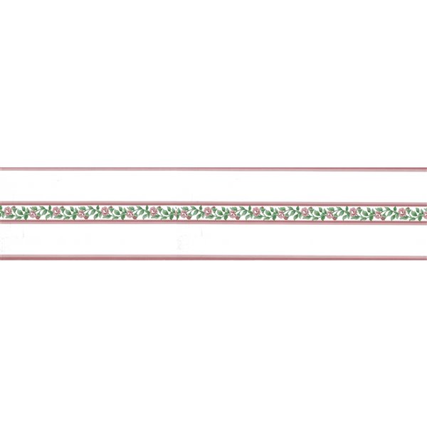 Dundee Deco 5-in Pink/Green Prepasted Wallpaper Border