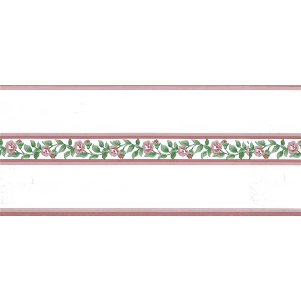 Dundee Deco 5-in Pink/Green Prepasted Wallpaper Border