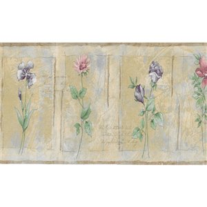 Bordure de papier peint de 3,5 po préencollée par Dundee Deco, mauve, rose