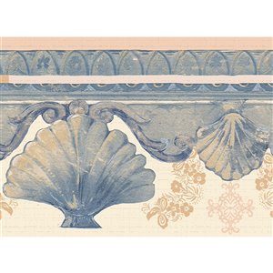 Dundee Deco 7-in Blue/Ivory White Self-Adhesive Wallpaper Border