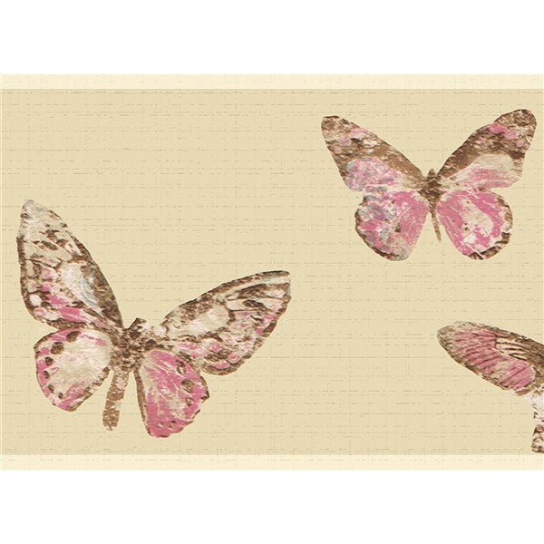 Dundee Deco 7-in Pink/Brown/Beige Self-Adhesive Wallpaper Border