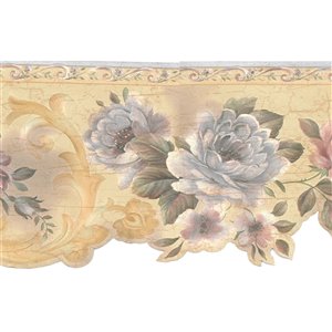 Dundee Deco 6.5-in Green/Yellow/Purple Prepasted Wallpaper Border