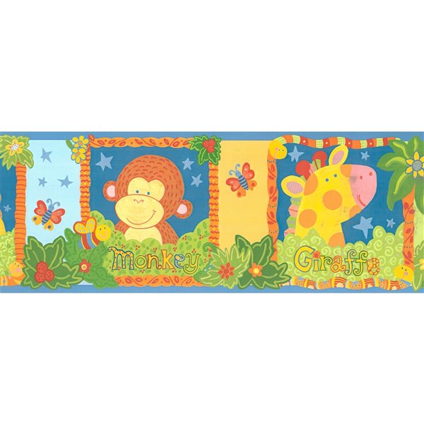 Dundee Deco 6-in Blue/Yellow/Green Prepasted Wallpaper Border