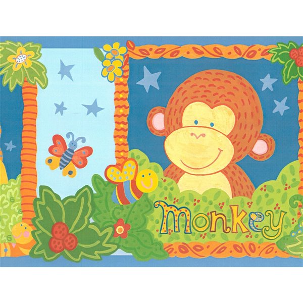 Dundee Deco 6-in Blue/Yellow/Green Prepasted Wallpaper Border