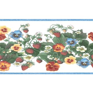 Dundee Deco 6.25-in Blue/Red/Yellow/Orange Prepasted Wallpaper Border