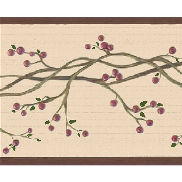 Dundee Deco 7-in Red/Sepia Self-Adhesive Wallpaper Border