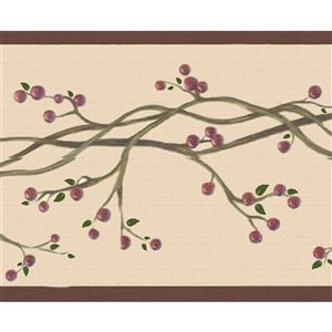 Dundee Deco 7-in Red/Sepia Self-Adhesive Wallpaper Border