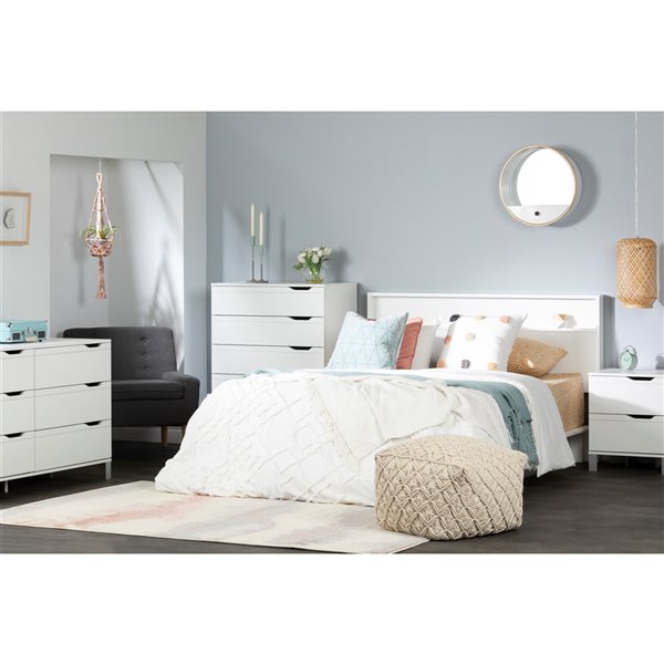 South Shore Furniture Kanagane Pure White 2-Drawer Nightstand