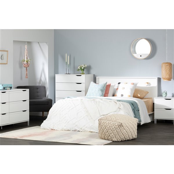 Tête de lit pour lit double ou grand Kanagane de South Shore Furniture, blanc