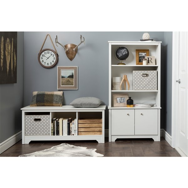South Shore Furniture Vito Pure White Composite 3-shelf Standard Bookcase