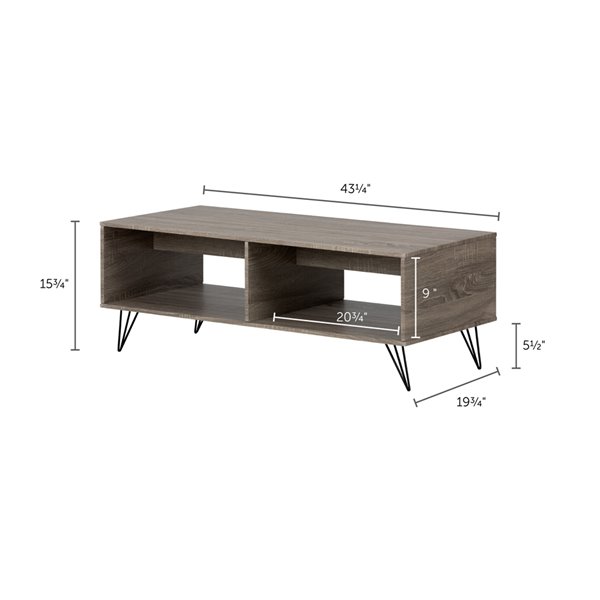 South Shore Furniture Evane Composite Coffee Table - Oak Camel