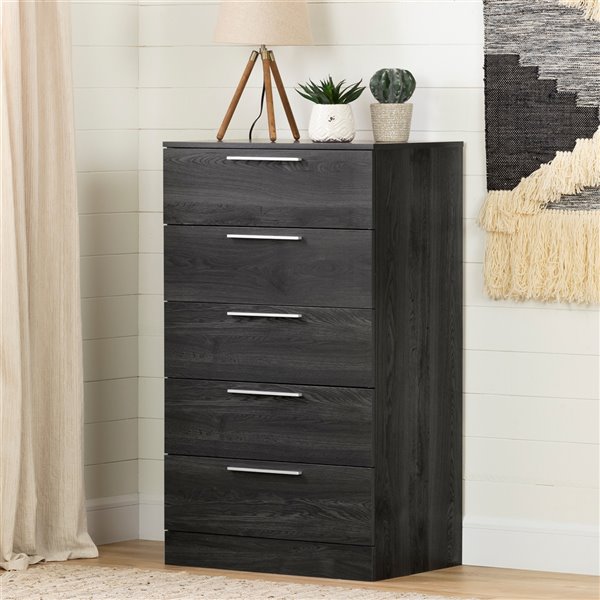 South Shore Furniture Step One Essential Gray Oak 5-Drawer Standard Chest