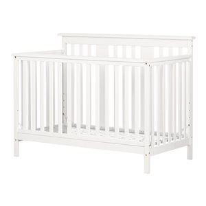 South Shore Furniture Cotton Candy Convertible 2-in-1 Baby Crib - Pure White