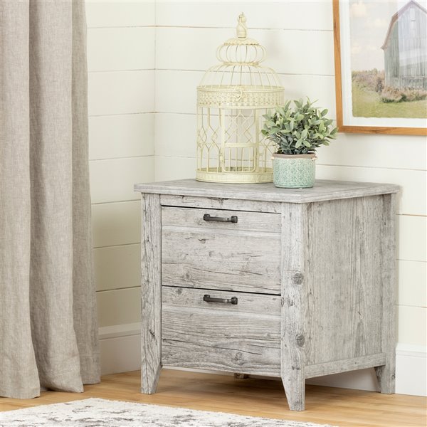 South Shore Furniture Lionel Seaside Pine 2Drawer Nightstand 11884 RONA