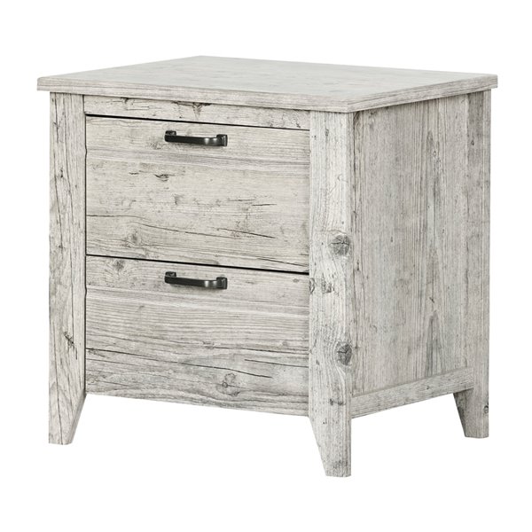 South Shore Furniture Lionel Seaside Pine 2Drawer Nightstand 11884 RONA