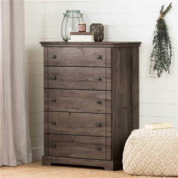 South Shore Furniture Avilla 5-Drawer Standard Chest Fall Oak