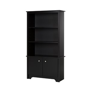 South Shore Furniture Vito Pure Black Composite 3-shelf Standard Bookcase
