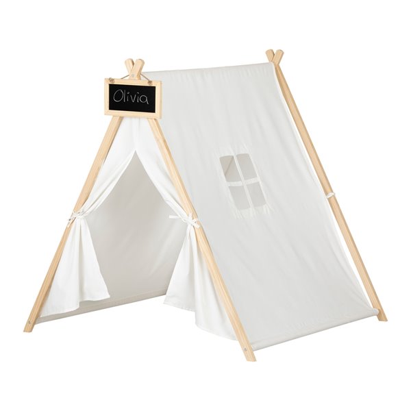 Tente de jeu en polyester avec tableau Sweedi de South Shore Furniture, blanc