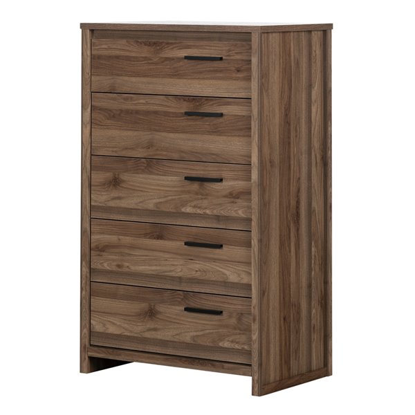 South Shore Furniture Tao Natural Walnut 5-Drawer Standard Chest