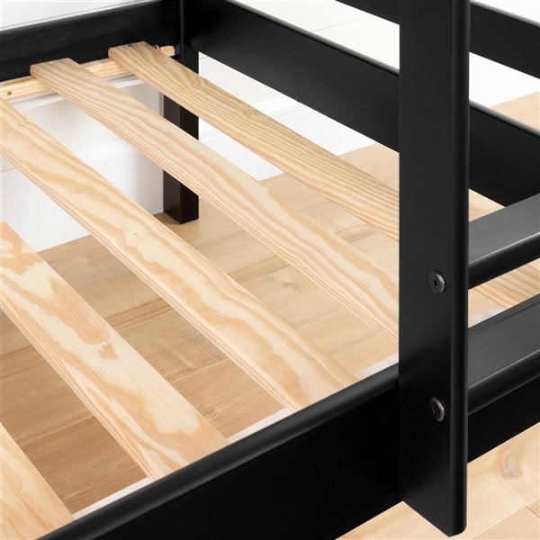 South Shore Furniture Induzy Matte Black Twin Over Twin Bunk Bed