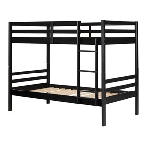South Shore Furniture Induzy Matte Black Twin Over Twin Bunk Bed