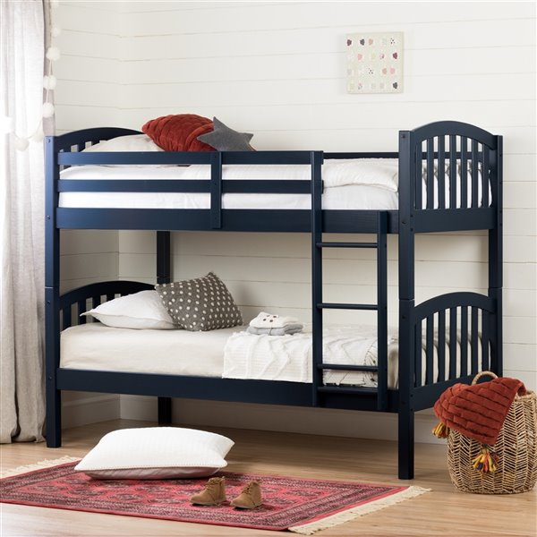 South Shore Furniture Summer Breeze Navy Blue Twin Over Twin Bunk Bed