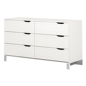 Commode double à 6 tiroirs Kanagane de South Shore Furniture, blanc
