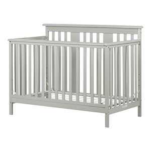 South Shore Furniture Cotton Candy Convertible 2-in-1 Baby Crib - Soft Grey