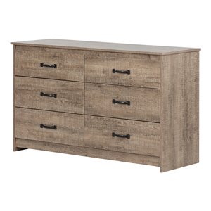 South Shore Furniture Tassio Weathered Oak 6-drawer Double Dresser