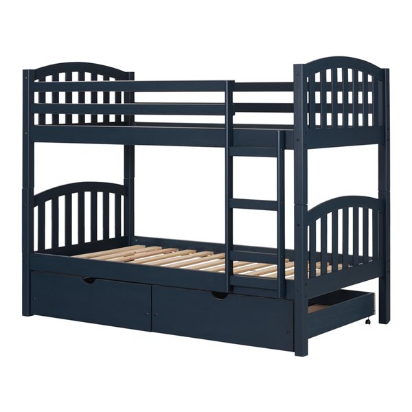 South S Furniture Ulysses Navy Blue, Navy Blue Bunk Beds Twin Over Full