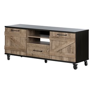 Meuble universel pour téléviseur avec roulettes Valet de South Shore Furniture, brun