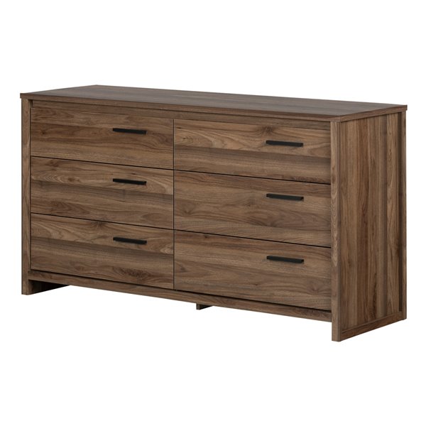 South Shore Furniture Tao Natural Walnut 6 Drawer Double Dresser 11936 Rona